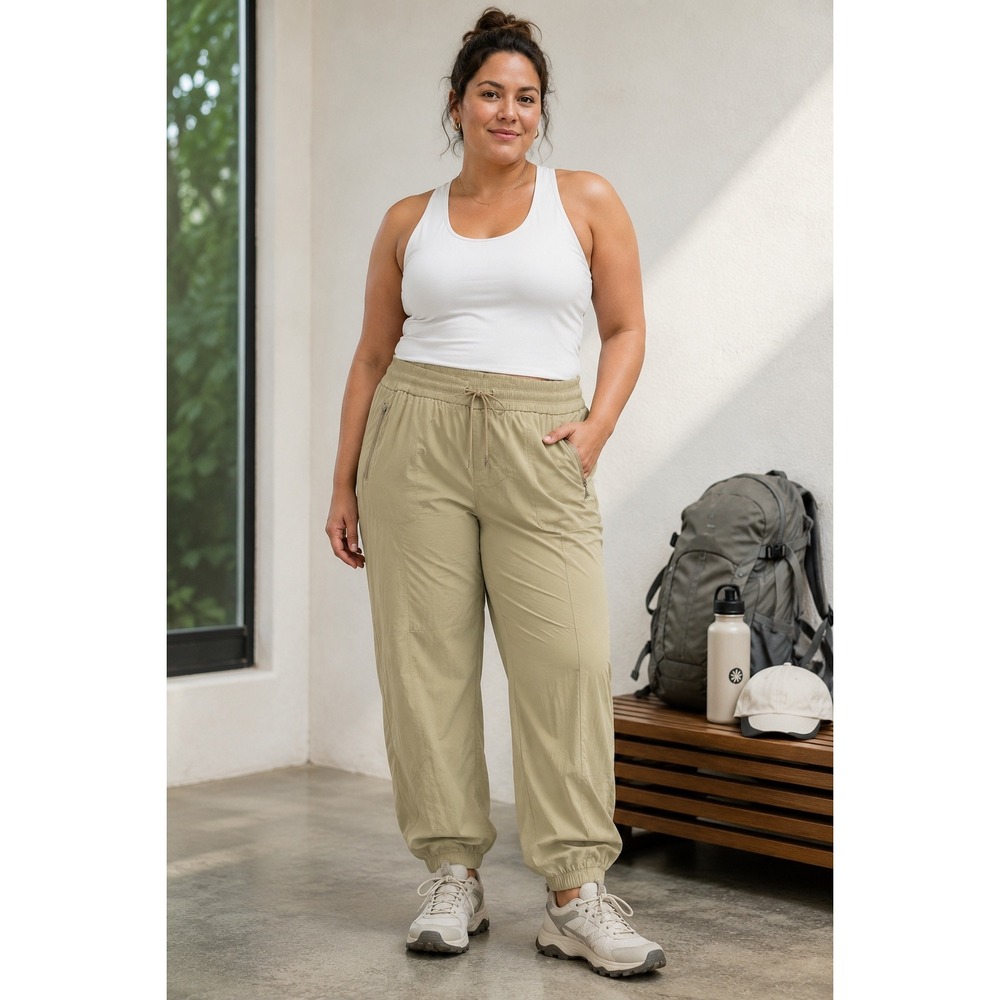 Athleta Trekkie North Joggers Womens 2X Sage Green Hiking Pants RN 54023